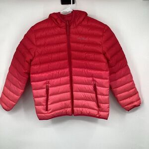 Girls Eddie Bauer reversible Ombre Puffer Jacket pink large (13/16)